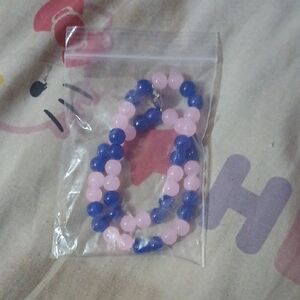 Pink and Blue Beaded Kids Bracelet Set